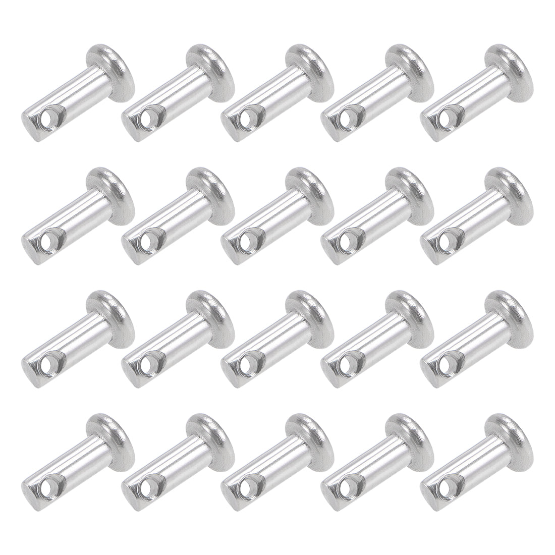 uxcell Uxcell Single Hole Clevis Pins - 3mm x 8mm Flat Head 304 Stainless Steel Link Hinge Pin 20Pcs