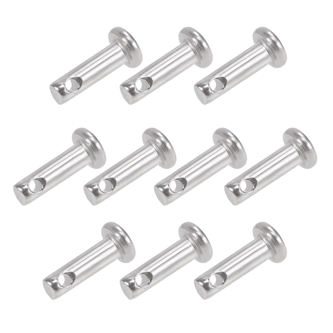 uxcell Uxcell Single Hole Clevis Pins - 3mm x 10mm Flat Head 304 Stainless Steel Link Hinge Pin 10Pcs