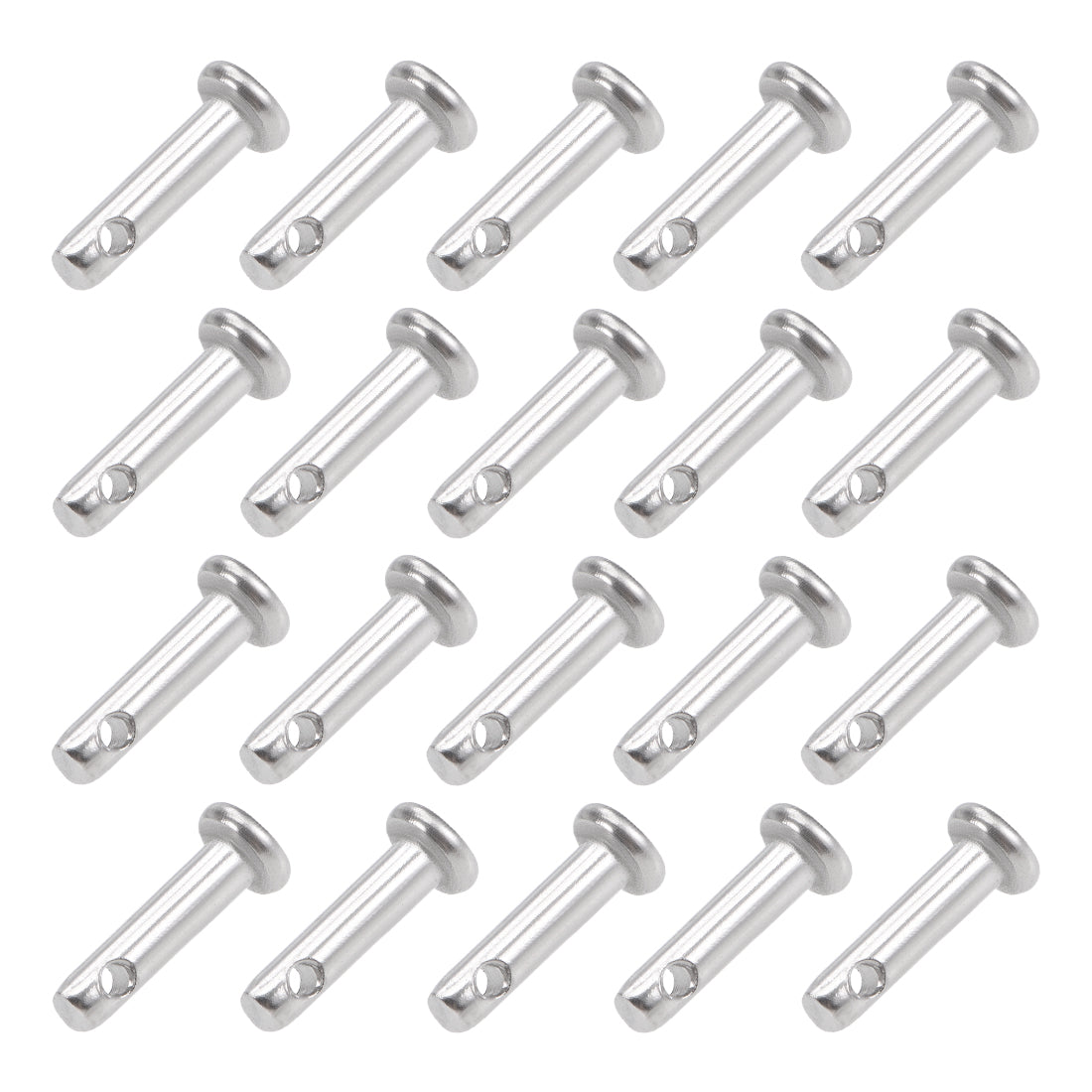 uxcell Uxcell Single Hole Clevis Pins - 3mm x 12mm Flat Head 304 Stainless Steel Link Hinge Pin 20Pcs