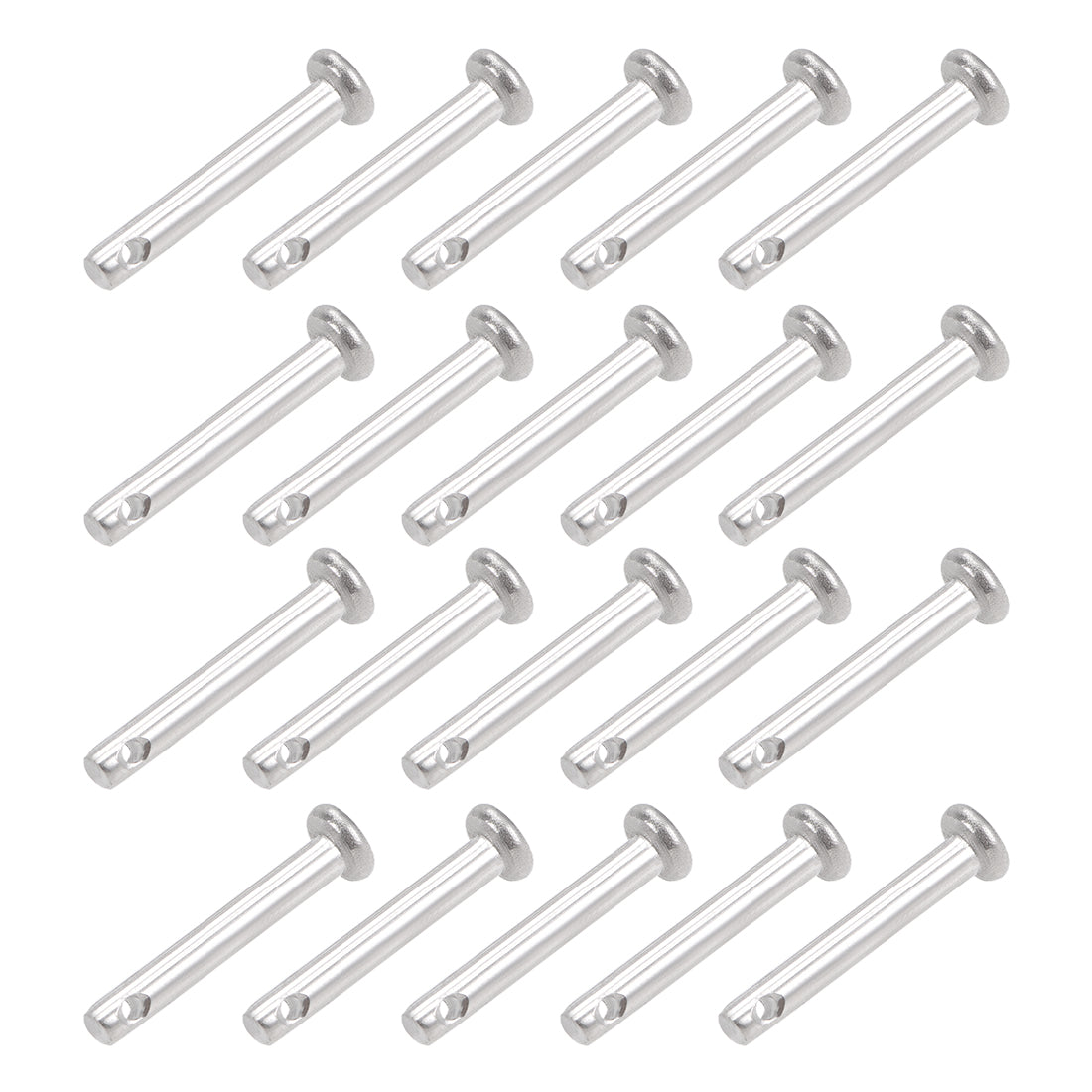 Uxcell Uxcell Single Hole Clevis Pins - 3mm x 10mm Flat Head 304 Stainless Steel Link Hinge Pin 20Pcs