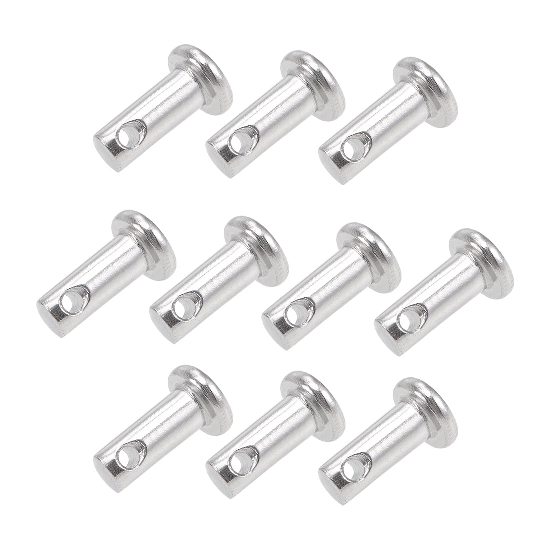 uxcell Uxcell Single Hole Clevis Pins - 4mm x 10mm Flat Head 304 Stainless Steel Link Hinge Pin 10Pcs