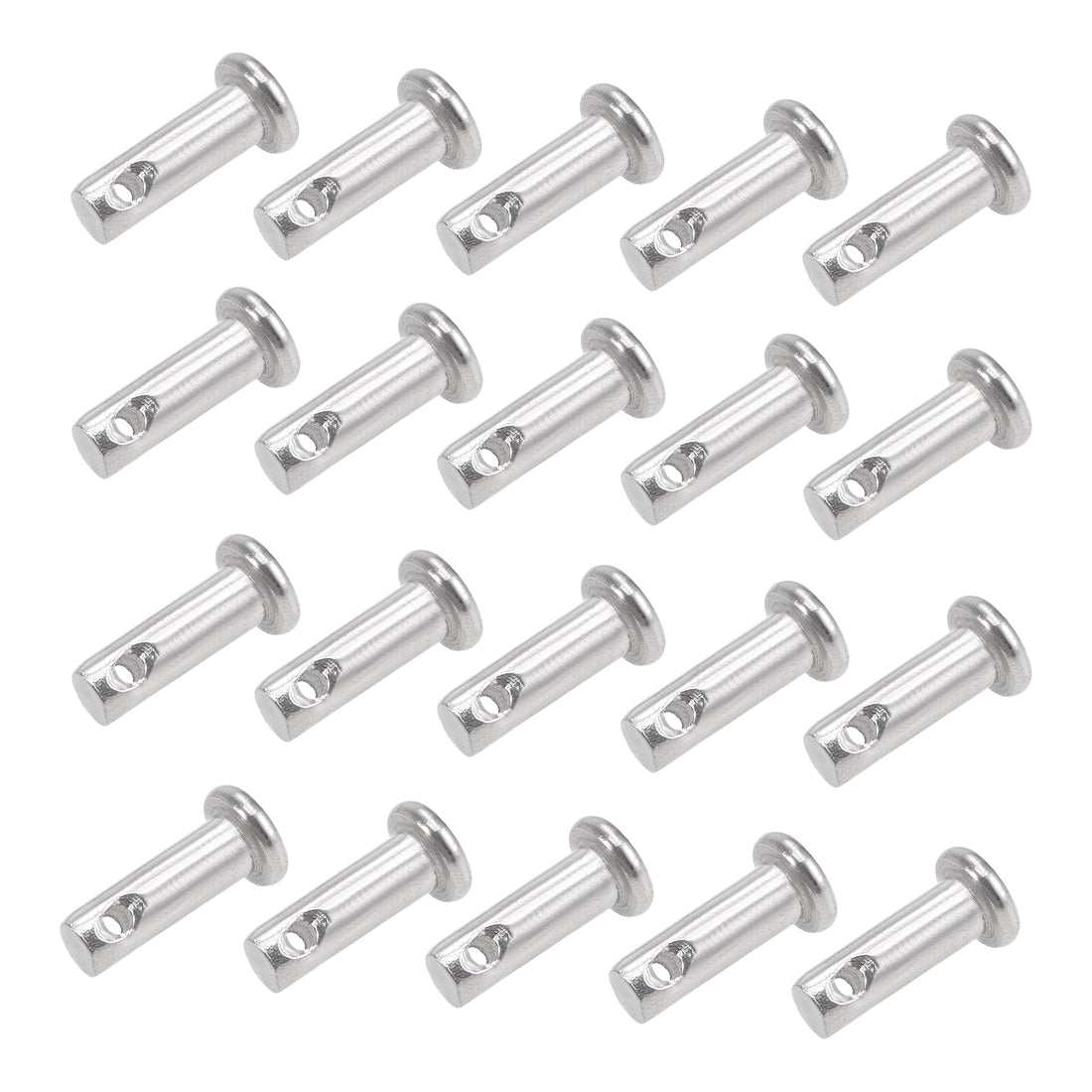 uxcell Uxcell Single Hole Clevis Pins - 4mm x 12mm Flat Head 304 Stainless Steel Link Hinge Pin 20Pcs