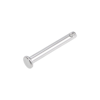 Harfington Uxcell Single Hole Clevis Pins - 3mm x 8mm Flat Head 304 Stainless Steel Link Hinge Pin 10Pcs