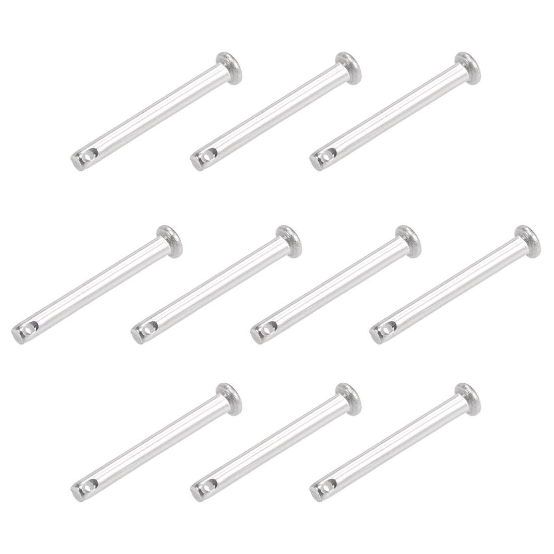 Uxcell Uxcell Single Hole Clevis Pins - 3mm x 8mm Flat Head 304 Stainless Steel Link Hinge Pin 10Pcs