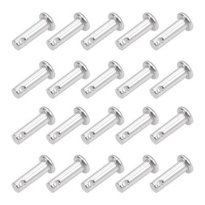 Harfington Uxcell Single Hole Clevis Pins - 3mm x 10mm Flat Head 304 Stainless Steel Link Hinge Pin 20Pcs