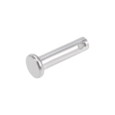 Harfington Uxcell Single Hole Clevis Pins - 10mm x 60mm Flat Head 304 Stainless Steel Link Hinge Pin 4Pcs