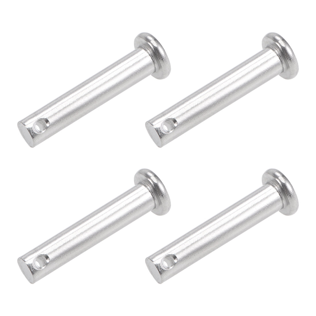 Uxcell Uxcell Single Hole Clevis Pins - 10mm x 60mm Flat Head 304 Stainless Steel Link Hinge Pin 4Pcs