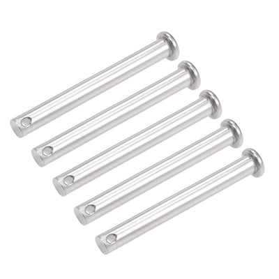Harfington Uxcell Single Hole Clevis Pins - 10mm x 50mm Flat Head 304 Stainless Steel Link Hinge Pin 5Pcs