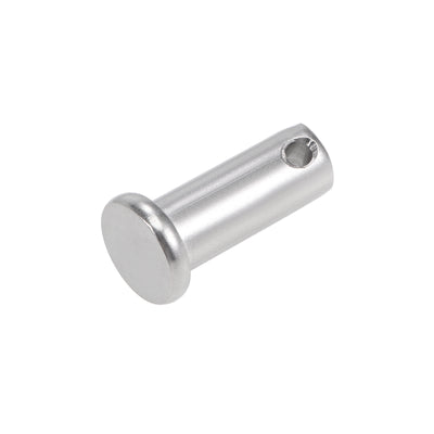 Harfington Uxcell Single Hole Clevis Pins - 10mm x 50mm Flat Head 304 Stainless Steel Link Hinge Pin 5Pcs