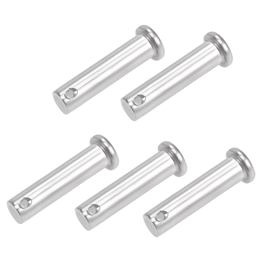Uxcell Uxcell Single Hole Clevis Pins - 10mm x 50mm Flat Head 304 Stainless Steel Link Hinge Pin 5Pcs
