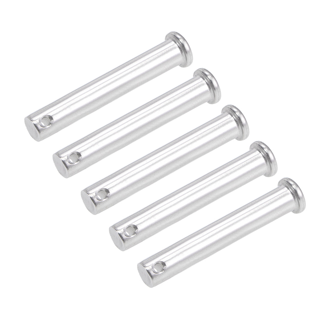 Uxcell Uxcell Single Hole Clevis Pins - 10mm x 50mm Flat Head 304 Stainless Steel Link Hinge Pin 5Pcs