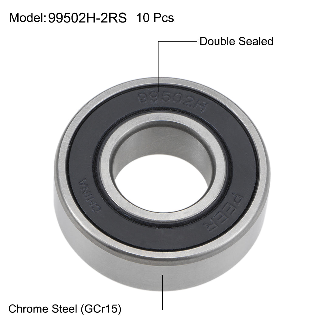 Harfington Deep Groove Ball Bearings Inner Dia OD Bore Double Sealed Chrome Steel