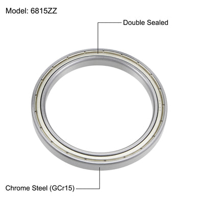 Harfington Uxcell Deep Groove Ball Bearings Thin Section Double Shielded Chrome Steel