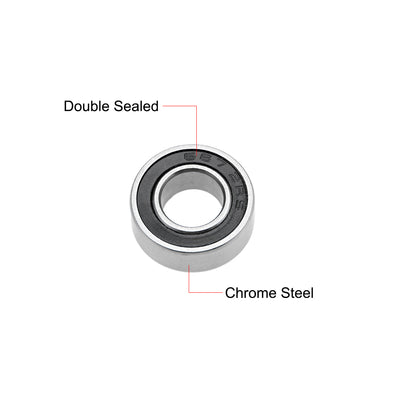 Harfington Uxcell Deep Groove Ball Bearings Z2 Double Sealed Chrome Steel Roller