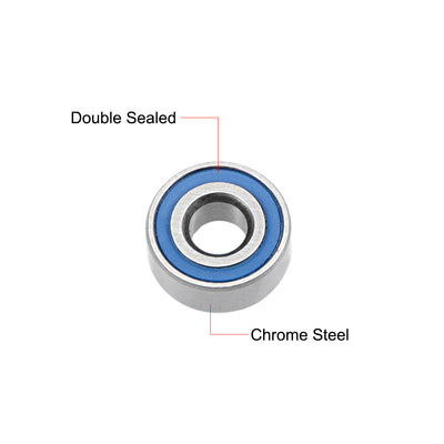 Harfington Uxcell Deep Groove Ball Bearings Metric Double Seal Chrome Steel Blue P0 Z2