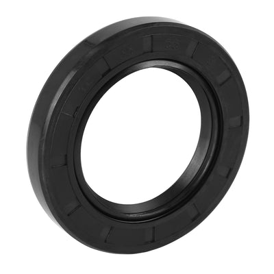 Harfington 35mm x 55mm x 8mm Black Rubber Cover Double Lip TC Oil Shaft Seal