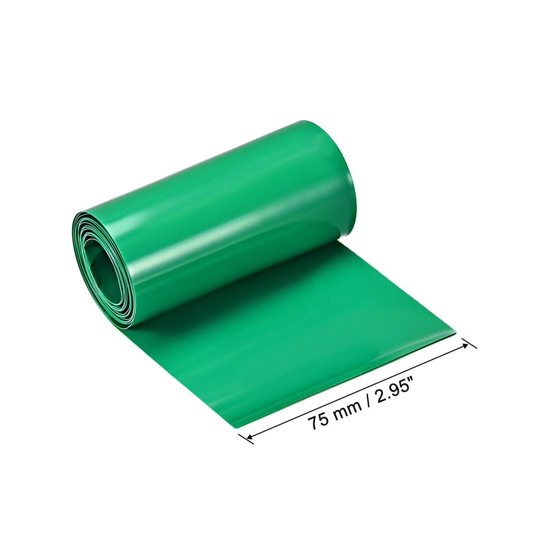 Uxcell Uxcell PVC Heat Shrink Tube 75mm Flat Width Wrap for Three 18650 5 Meter Green