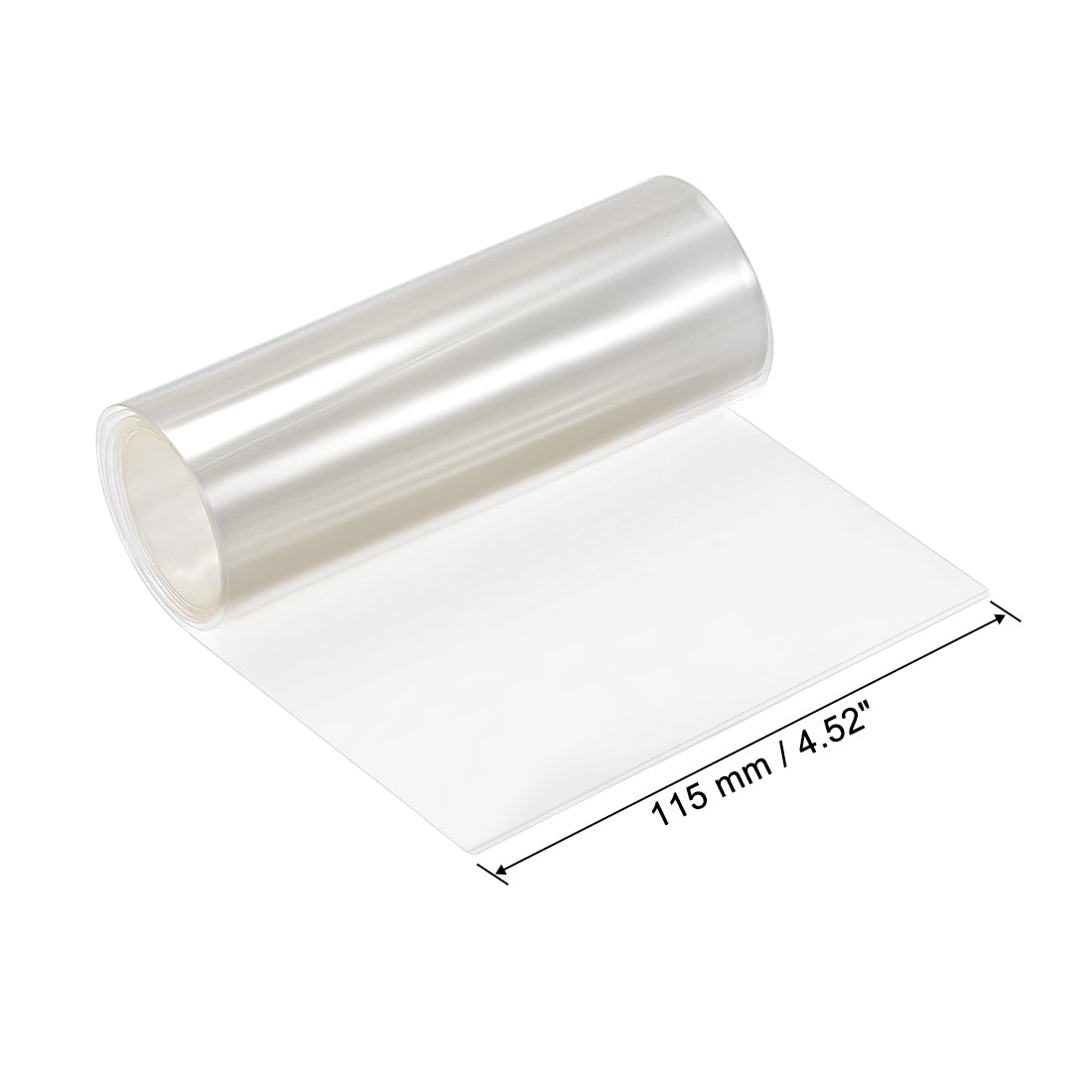 Uxcell Uxcell PVC Heat Shrink Tube 115mm Flat Width Wrap for Dual Layer 18650 1 Meter Clear
