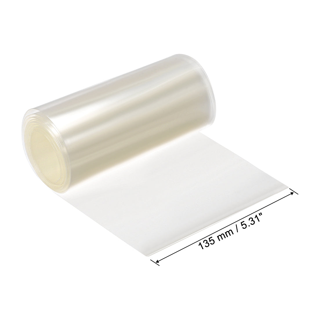 Uxcell Uxcell PVC Heat Shrink Tube 135mm Flat Width Wrap for Dual Layer 18650 1 Meter Clear