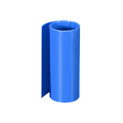 Harfington Uxcell PVC Heat Shrink Tube 145mm Flat Width Wrap for Dual Layer 1 Meter Blue