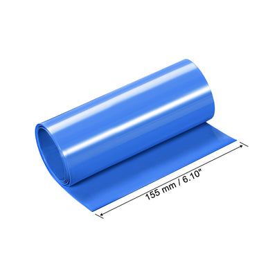 Harfington Uxcell PVC Heat Shrink Tube 155mm Flat Width Wrap for Dual Layer 1 Meter Clear