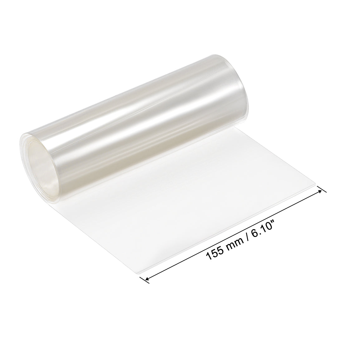 Uxcell Uxcell PVC Heat Shrink Tube 155mm Flat Width Wrap for Dual Layer 1 Meter Clear