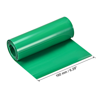 Harfington Uxcell PVC Heat Shrink Tube 160mm Flat Width Wrap for Dual Layer 1 Meter Green