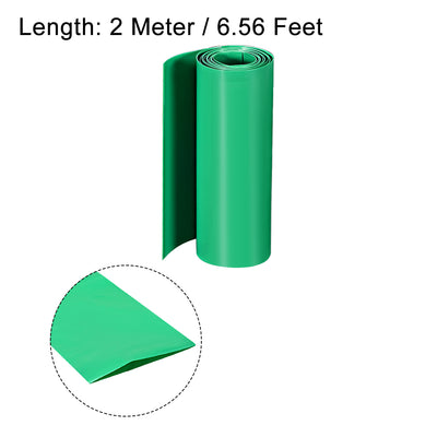 Harfington Uxcell PVC Heat Shrink Tube 160mm Flat Width Wrap for Dual Layer 1 Meter Green
