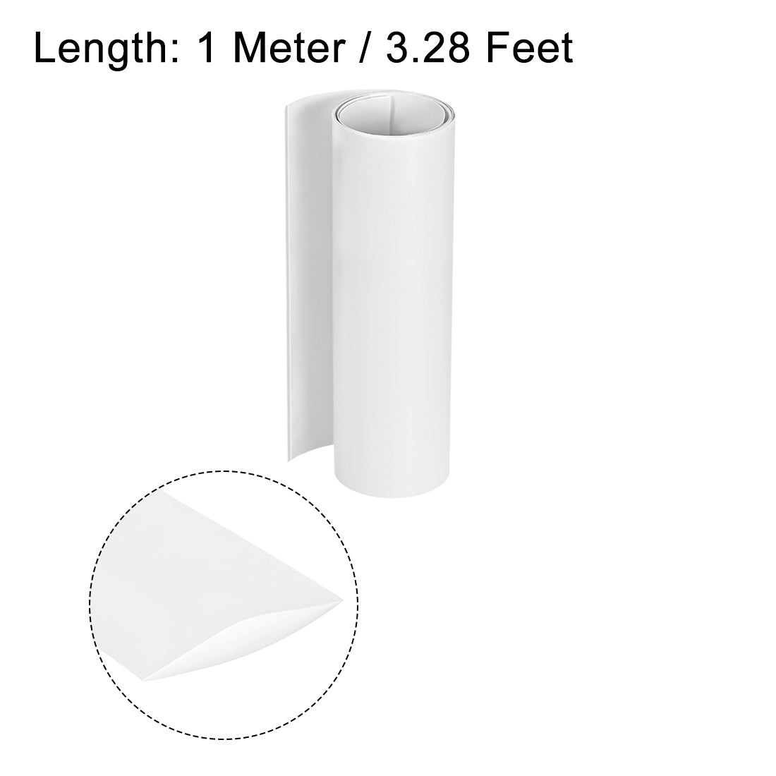 Uxcell Uxcell PVC Heat Shrink Tube 165mm Flat Width Wrap for Dual Layer 18650 1 Meter White