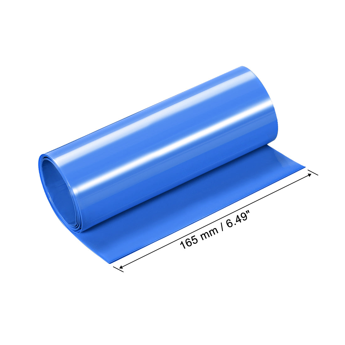 Uxcell Uxcell PVC Heat Shrink Tube 170mm Flat Width Wrap for Dual Layer 18650 2 Meter Blue