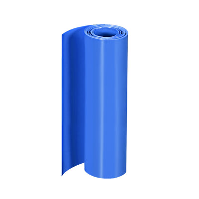 Harfington Uxcell PVC Heat Shrink Tube 170mm Flat Width Wrap for Dual Layer 18650 2 Meter Blue