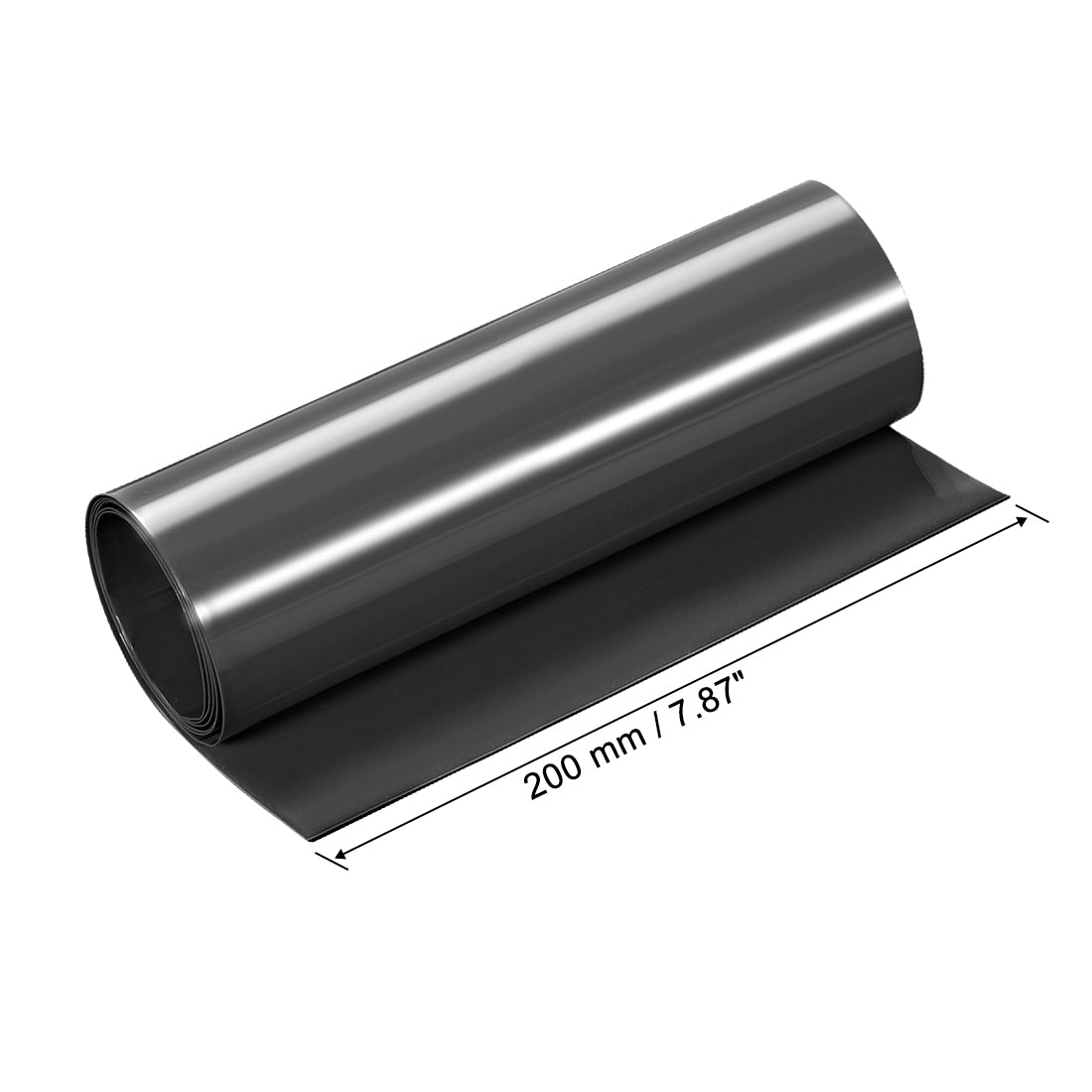 Uxcell Uxcell PVC Heat Shrink Tube 200mm Flat Width Wrap for Dual Layer 18650 2 Meter Black