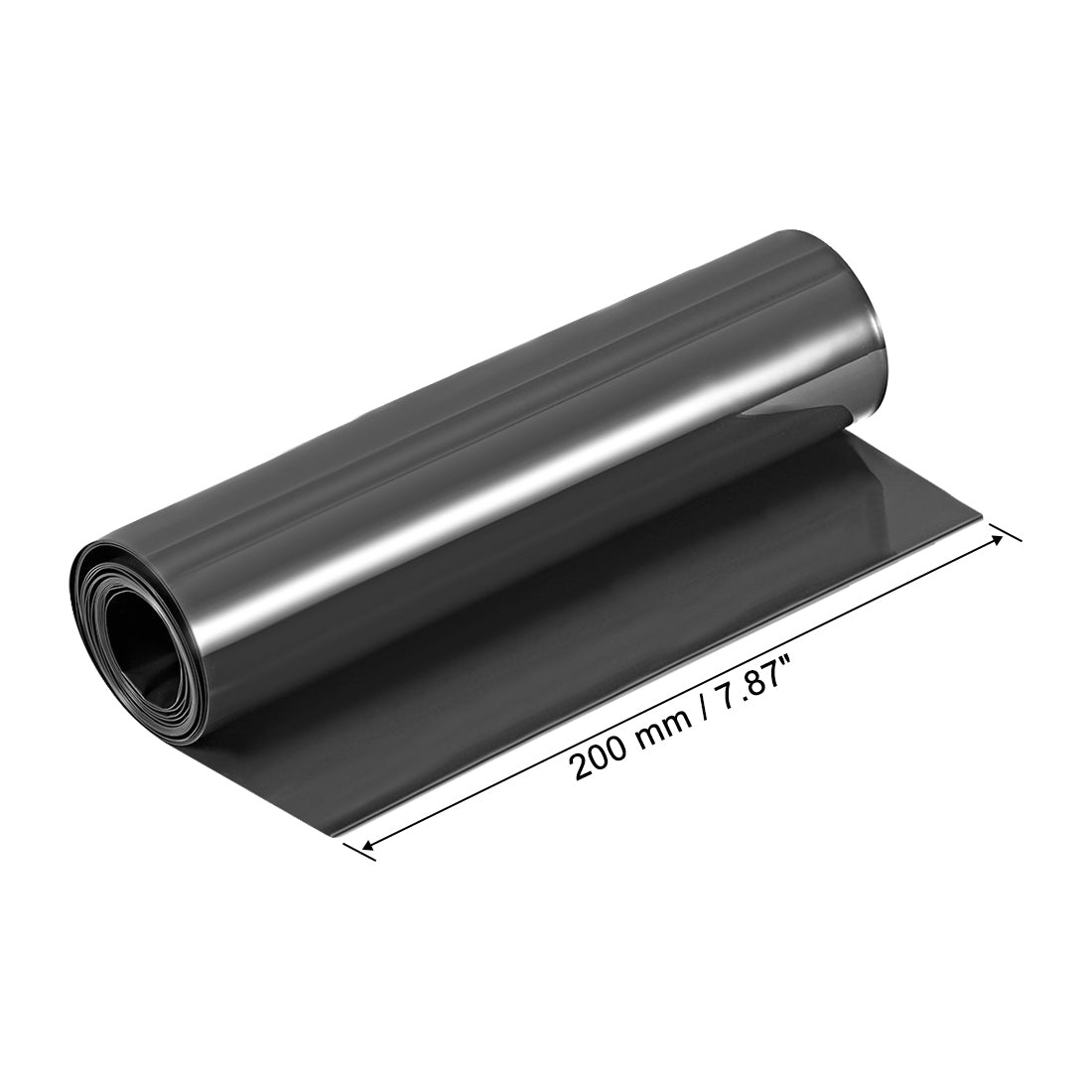 Uxcell Uxcell PVC Heat Shrink Tube 200mm Flat Width Wrap for Dual Layer 18650 2 Meter Black