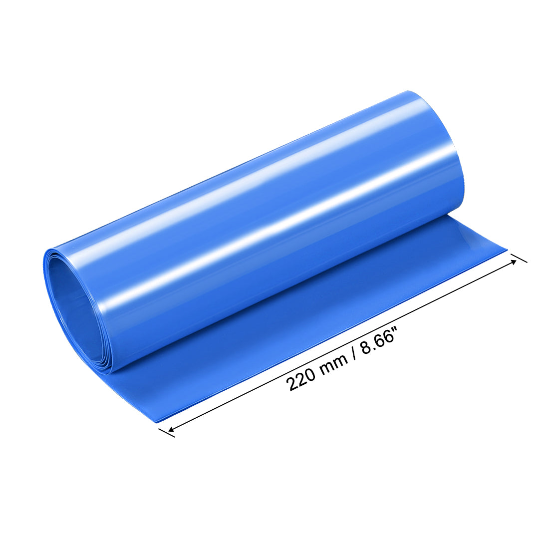 Uxcell Uxcell PVC Heat Shrink Tube 220mm Flat Width Wrap for Dual Layer 18650 1 Meter Blue