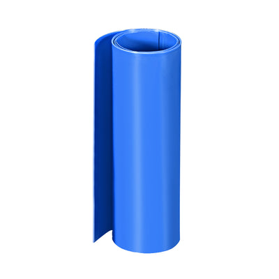 Harfington Uxcell PVC Heat Shrink Tube 220mm Flat Width Wrap for Dual Layer 18650 1 Meter Blue