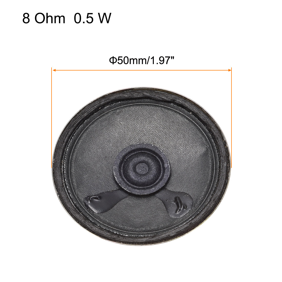 uxcell Uxcell 0.5W 8 Ohm DIY Magnetic Speaker 50mm Round Shape Replacement Loudspeaker 4pcs