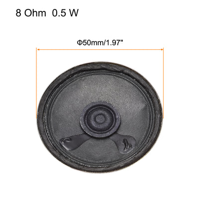 Harfington Uxcell 0.5W 8 Ohm DIY Magnetic Speaker 50mm Round Shape Replacement Loudspeaker 4pcs