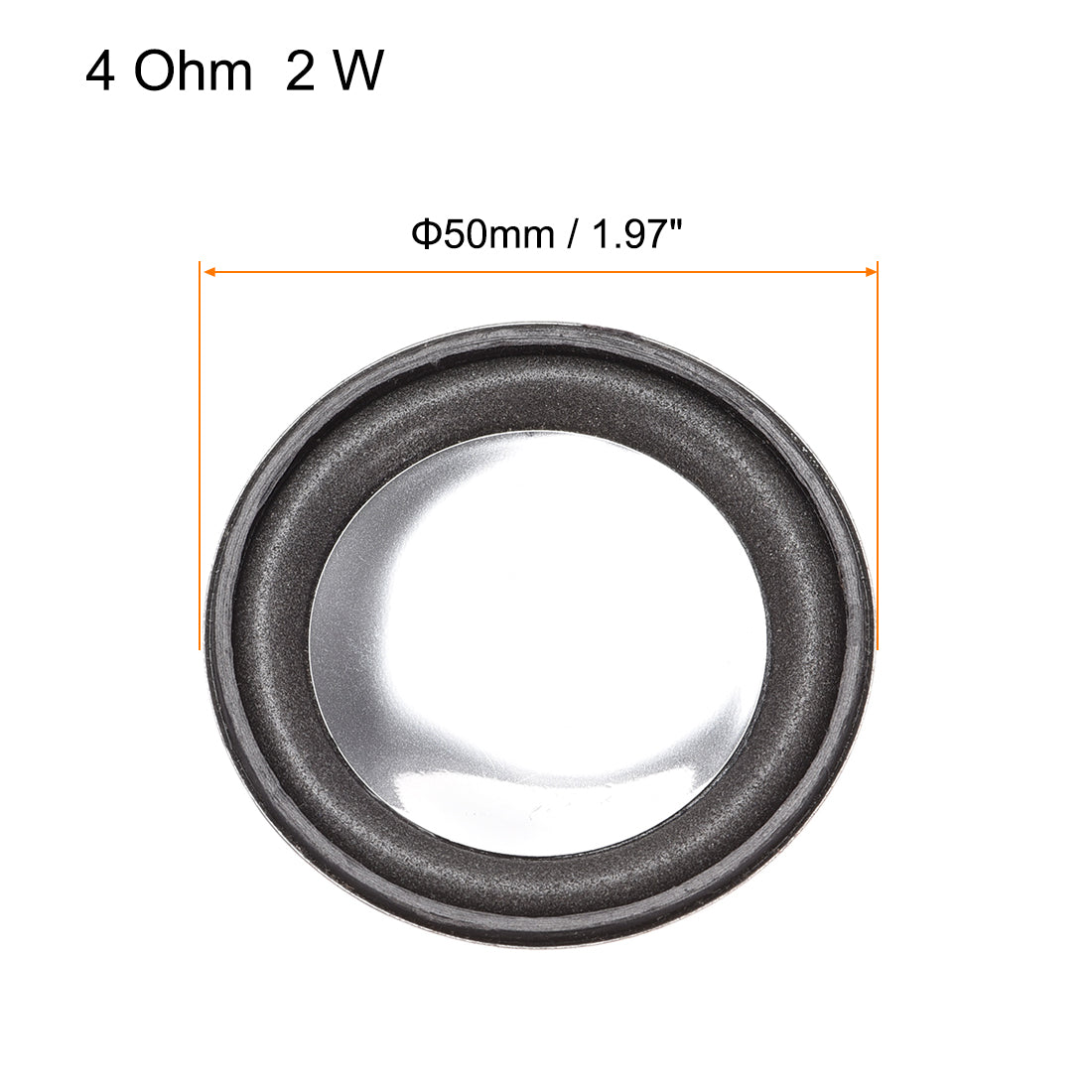 uxcell Uxcell 2W 4 Ohm DIY Magnetic Speaker 50mm Round-shape Replacement Loudspeaker for Megaphone 2pcs