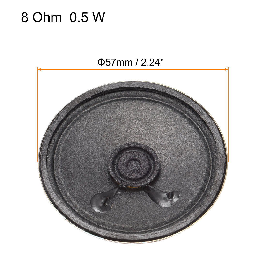 uxcell Uxcell 0.5W 8 Ohm DIY Magnetic Speaker 57mm Round Shape Replacement Loudspeaker for  4pcs