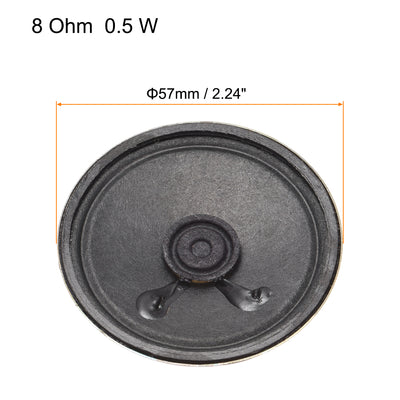 Harfington Uxcell 0.5W 8 Ohm DIY Magnetic Speaker 57mm Round Shape Replacement Loudspeaker for  4pcs