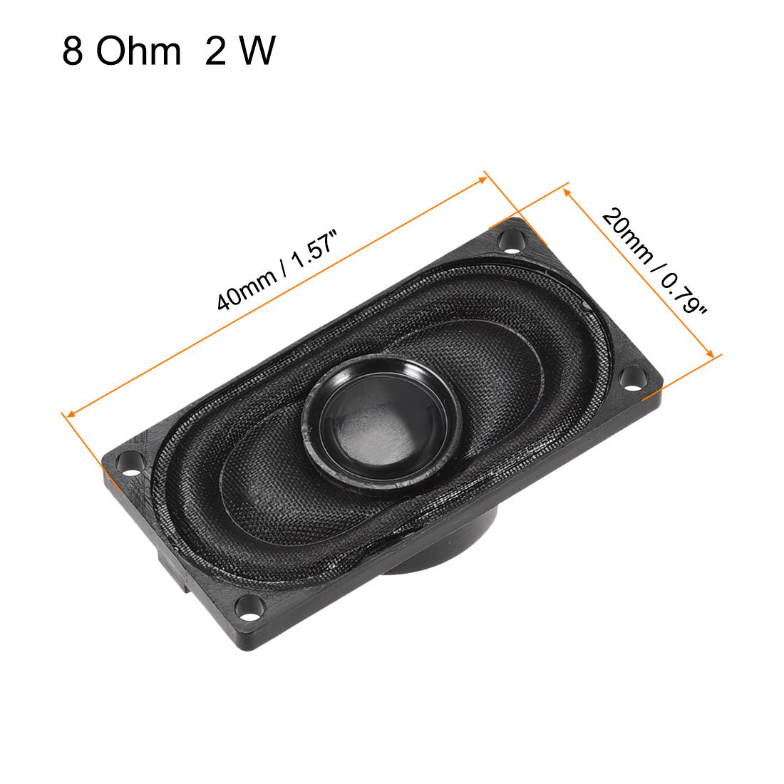 uxcell Uxcell 2W 8 Ohm DIY Magnetic Speaker 20mm x 40mm Square Shape Replacement Loudspeaker for Laptop 4pcs