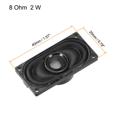 Harfington Uxcell 2W 8 Ohm DIY Magnetic Speaker 20mm x 40mm Square Shape Replacement Loudspeaker for Laptop 4pcs