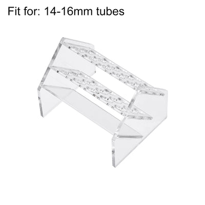 Harfington Uxcell Slant Rack Acrylic Test Tube Holder 15 Well for 10ml/15ml Centrifuge Tubes Clear