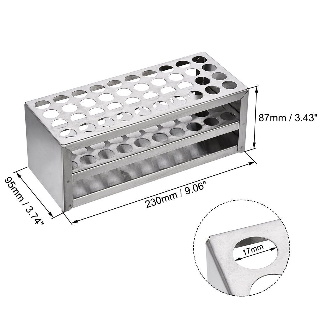 Uxcell Uxcell Stainless Steel Test Tube Holder Rack 40 Hole 3 Layer for 10-13mm Tubes