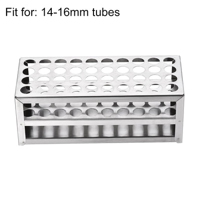 Harfington Uxcell Stainless Steel Test Tube Holder Rack 40 Hole 3 Layer for 10-13mm Tubes