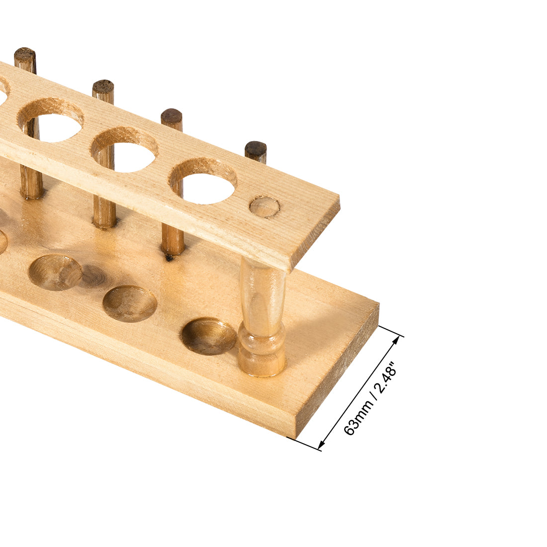 uxcell Uxcell Wooden Test Tube Holder Rack 8 Wells 8 Pins for 16-20mm Centrifuge Tubes
