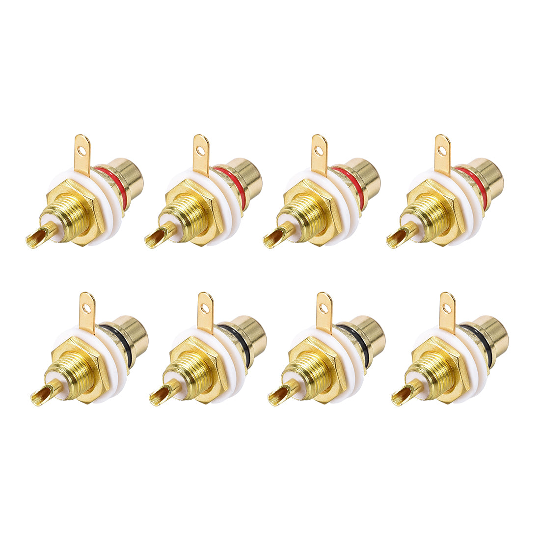 uxcell Uxcell RCA Female Panel Mount Chassis Socket Jack Connector for Amplifier Audio Terminal RCA Plug 8pcs