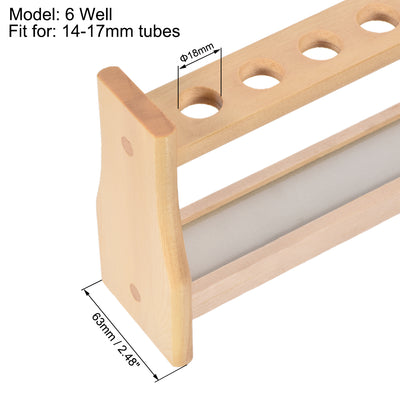 Harfington Uxcell Wooden Test Tube Holder Rack 6 Wells for 10ml Centrifuge Tubes