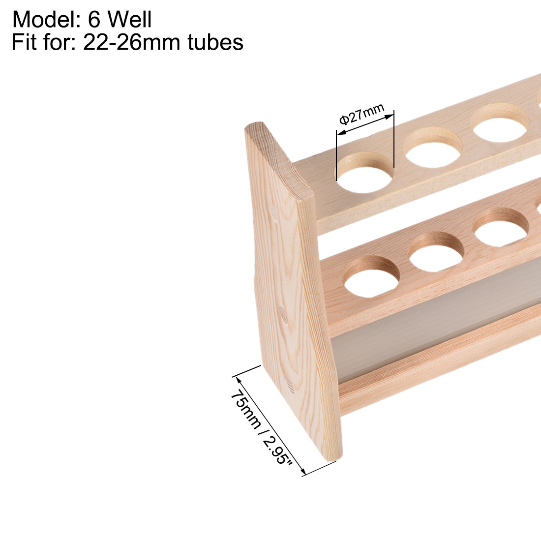 uxcell Uxcell Wooden Test Tube Holder Rack 6 Wells for 50ml Centrifuge Tubes