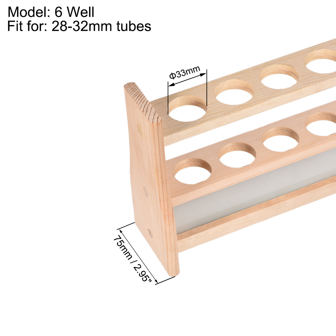uxcell Uxcell Wooden Test Tube Holder Rack 6 Wells for 100ml Centrifuge Tubes